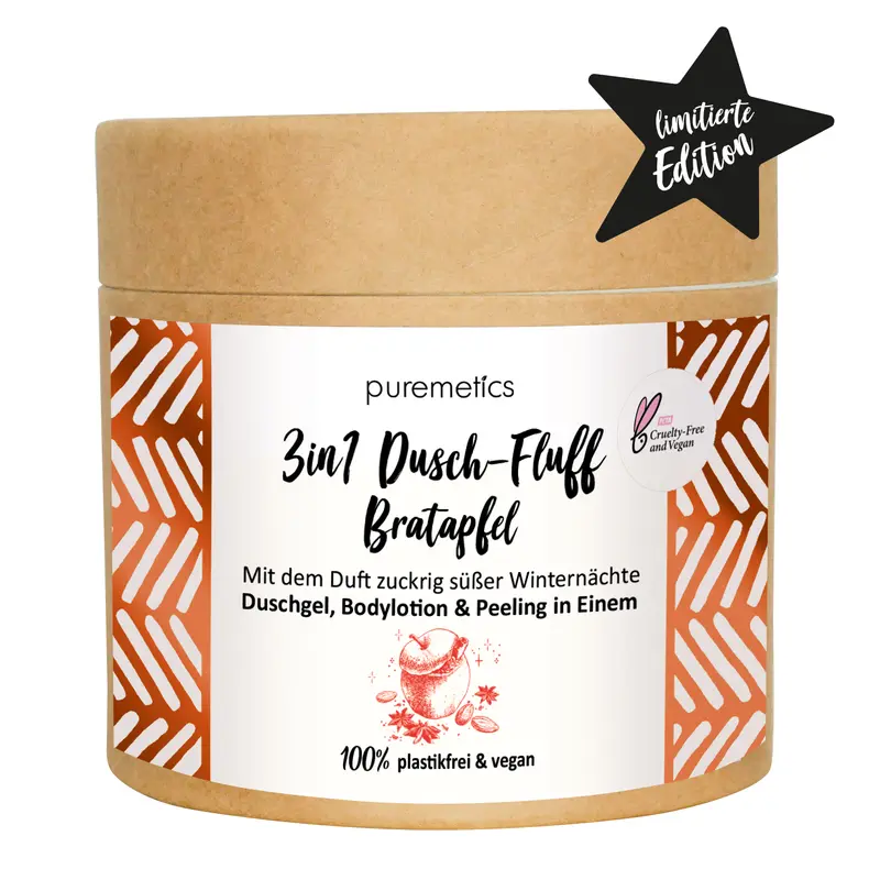 puremetics 3in1 Dusch-Fluff "Bratapfel"
