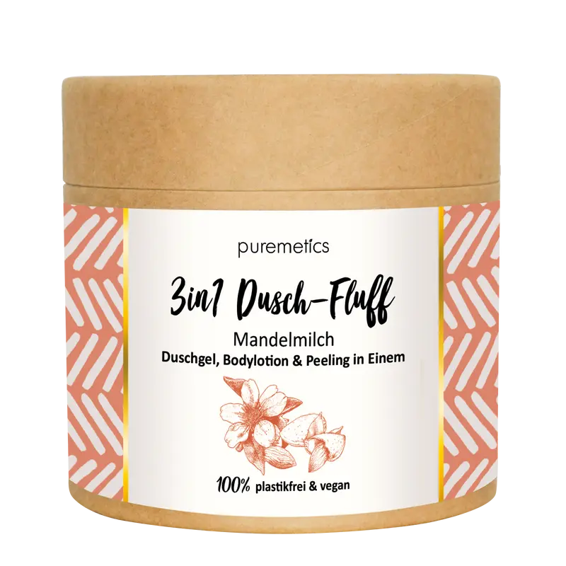 puremetics 3in1 Dusch-Fluff "Mandelmilch"