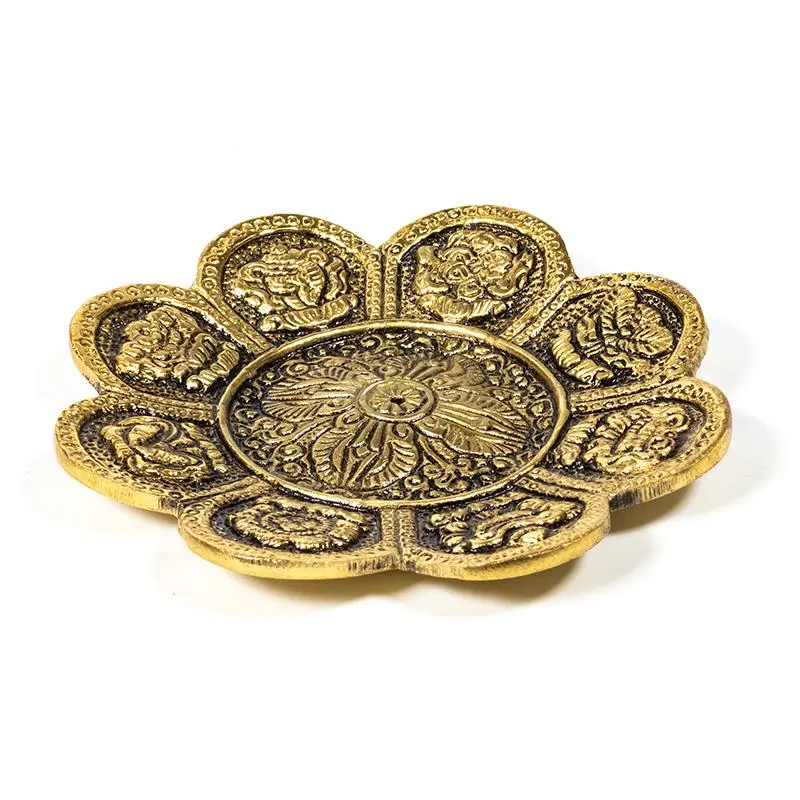 Räucherstäbchenhalter 8 Glückssymbole, goldfarbig