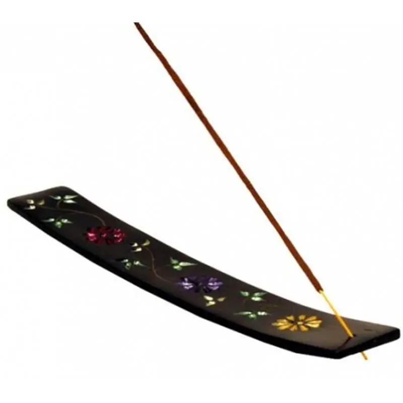 Räucherstäbchenhalter Speckstein mit Blumenmotiv