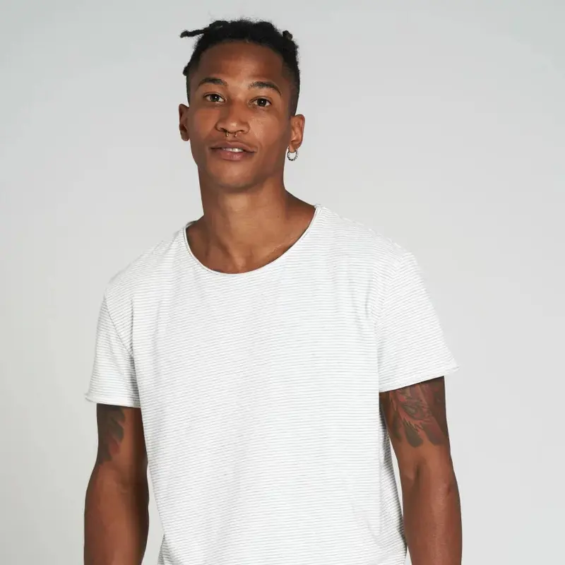 recolution Herren T-Shirt "STRIPES" - Grey-White