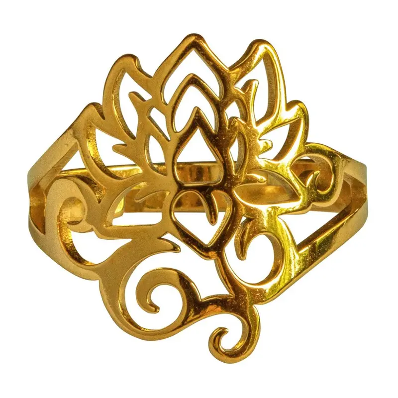 Ring Om Lotus vergoldet