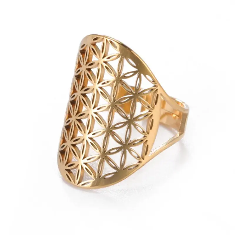 Ring vergoldet 'Blume des Lebens'