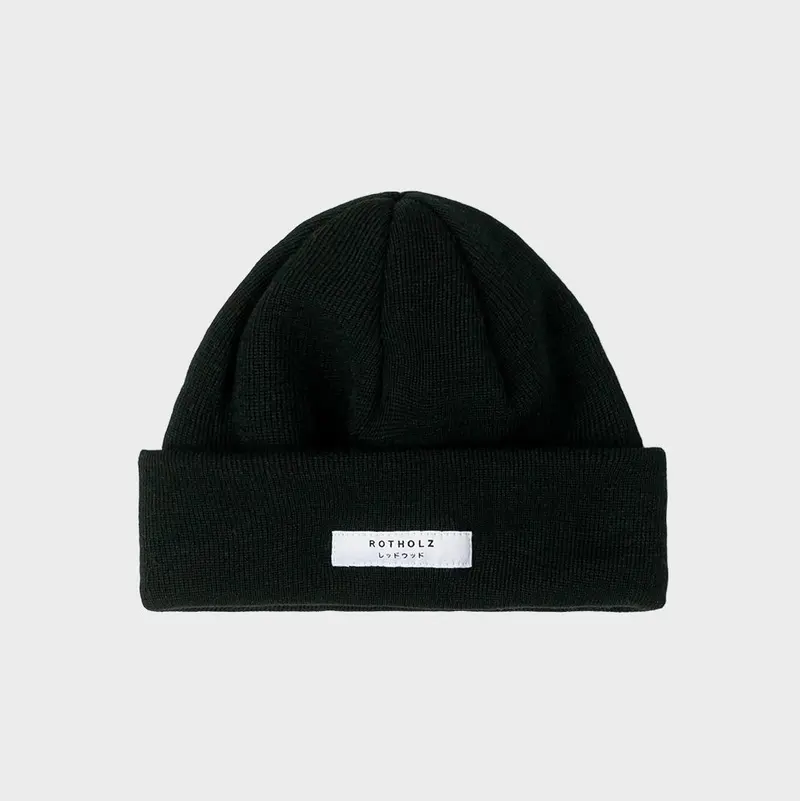 Rotholz Label Mütze Fein - Schwarz