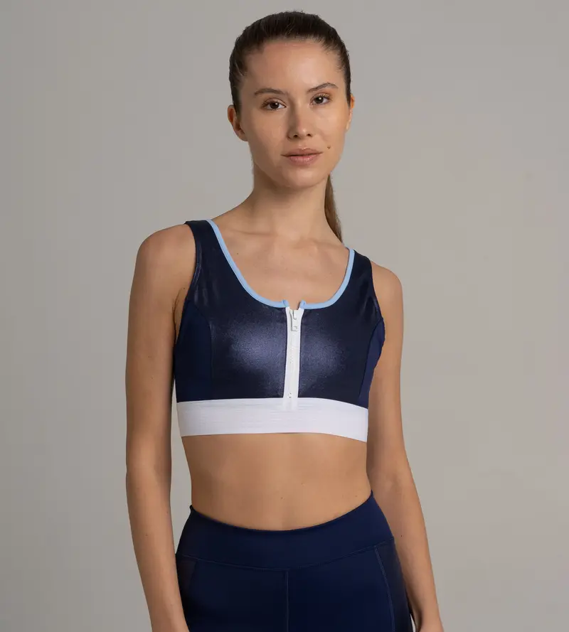 Samoa Sports Bra Nachtblau ECONYL® Reißverschluss