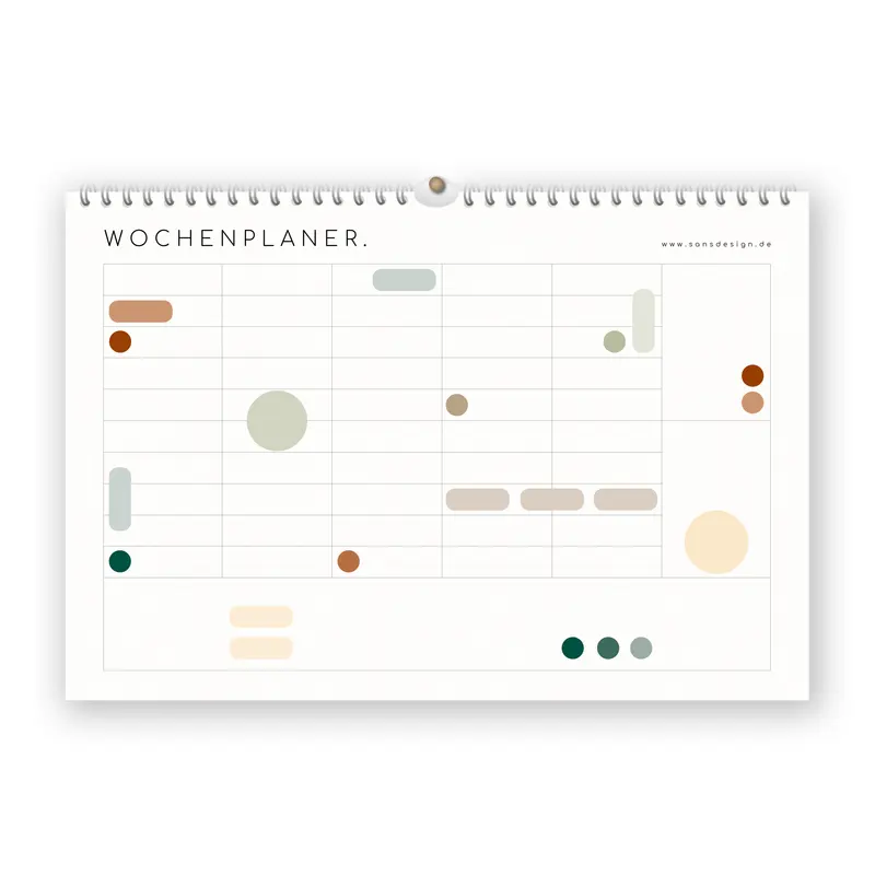 SANS.design Wochenplaner (mit Klebepunkte)