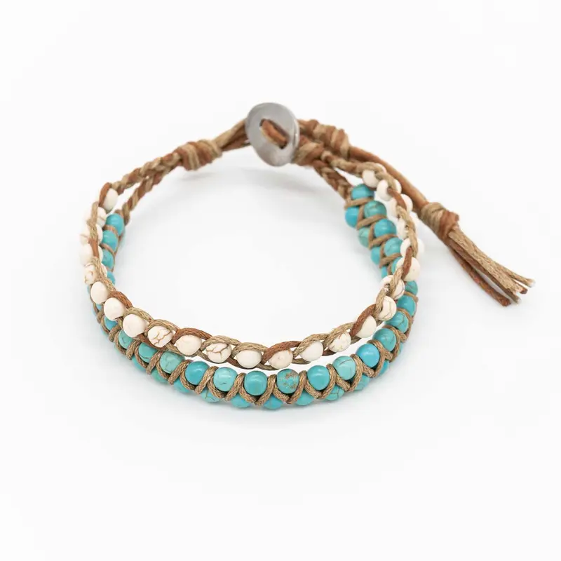 Seelenruhig - Geflochtenes Howlith Armband