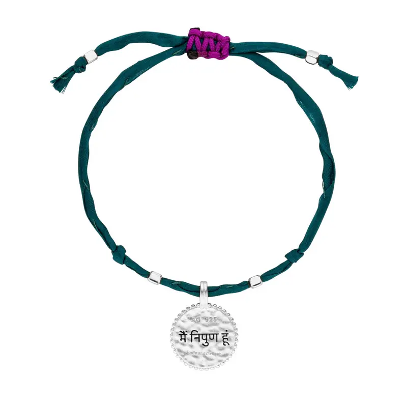 Seidenarmband „I am Perfect“ Grün