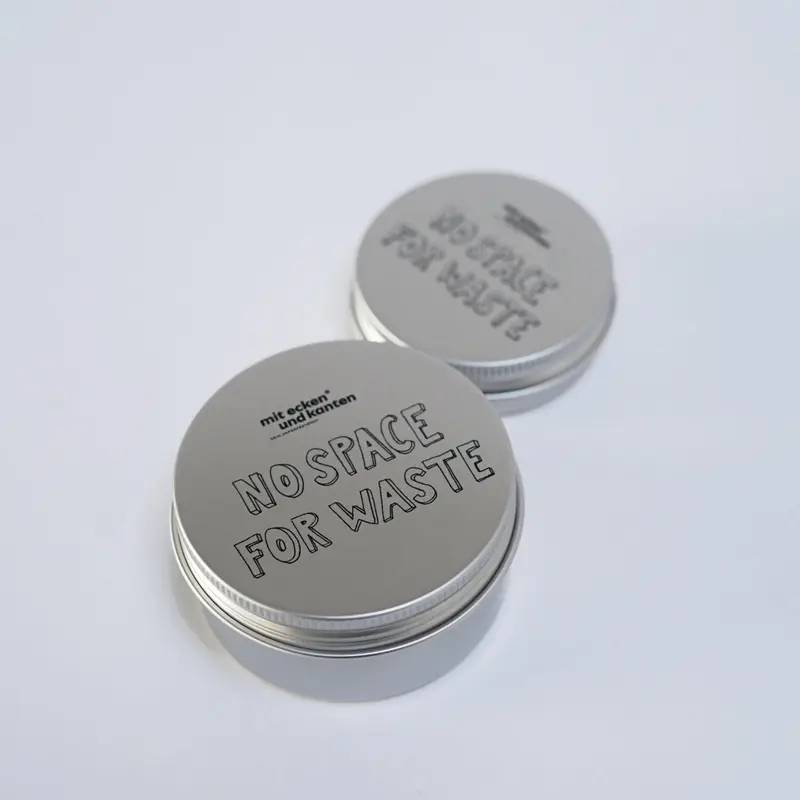 Seifendose aus Weißblech "no space for waste"