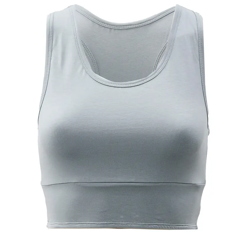 Serenity Organic Crop Top With Support - blue