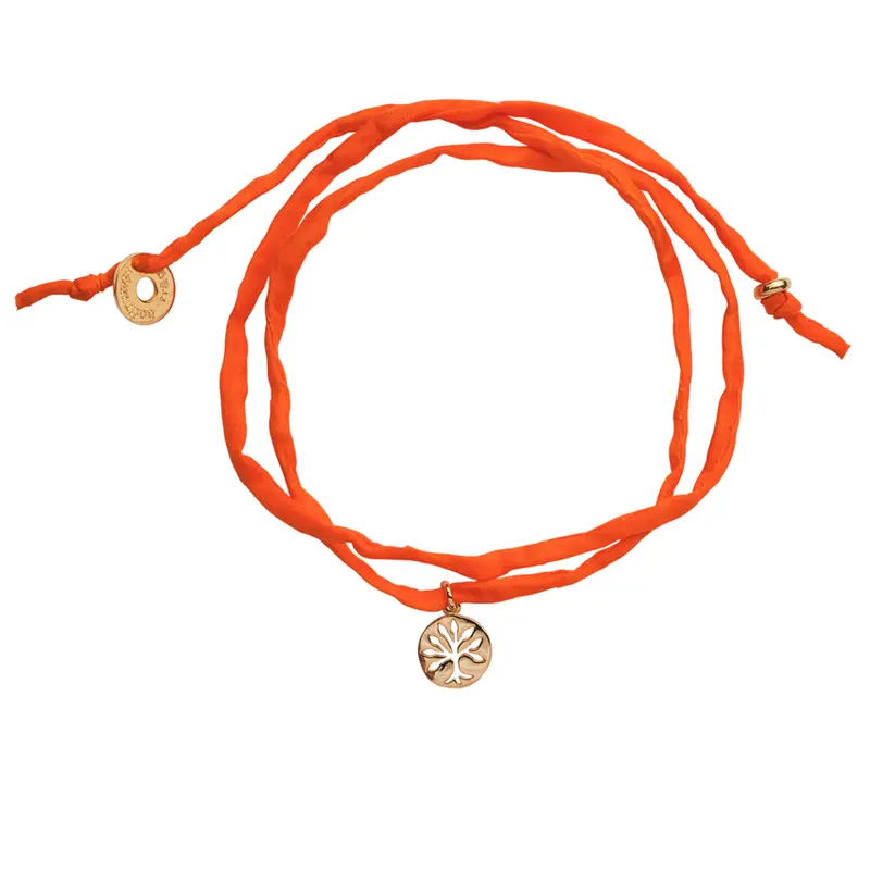 Some hope Seidenarmband, Lebensbaum, Orange