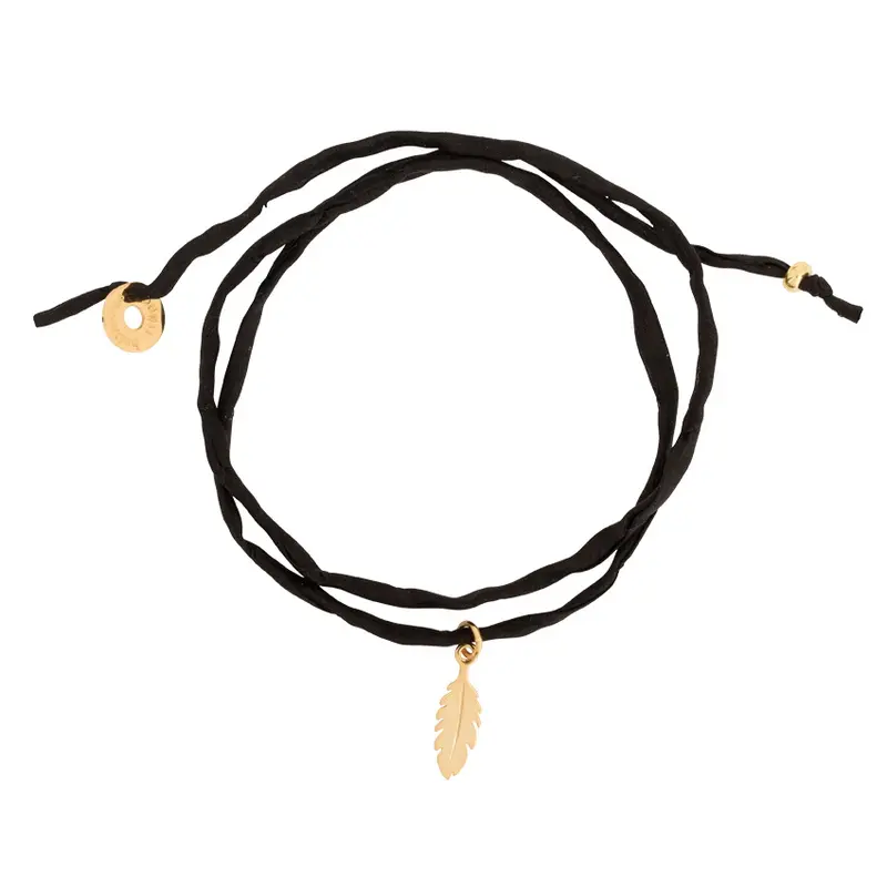 Some hope Seidenarmband „Little Jane", Black & Gold