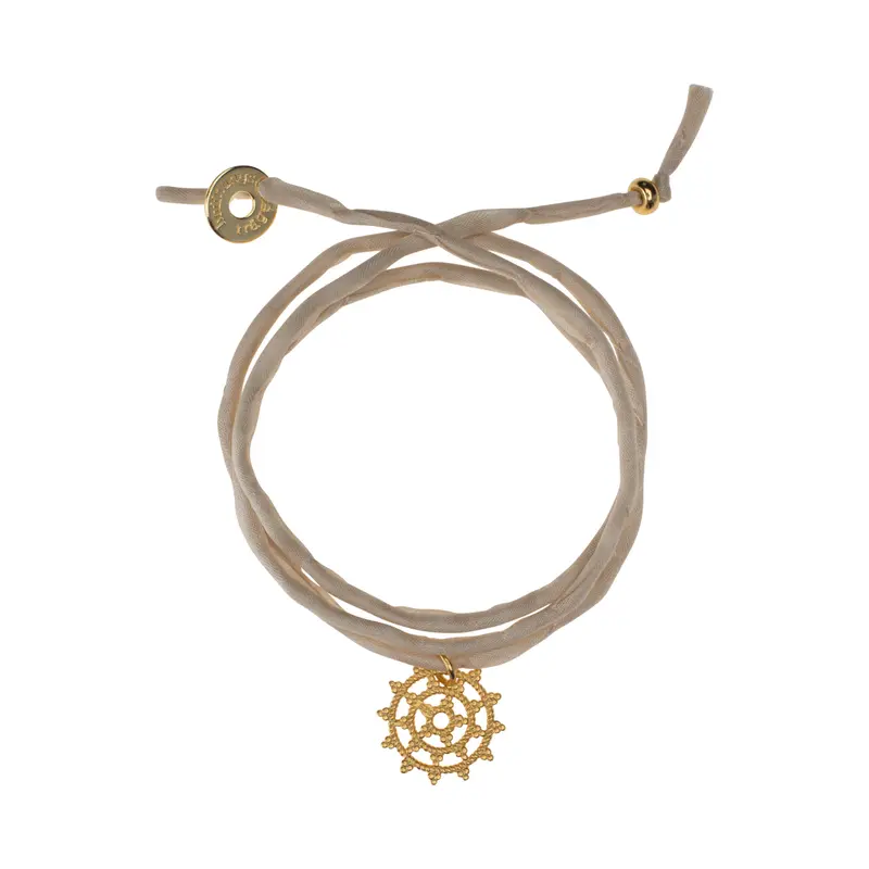 Some hope Seidenarmband - Wheel of Karma Gold