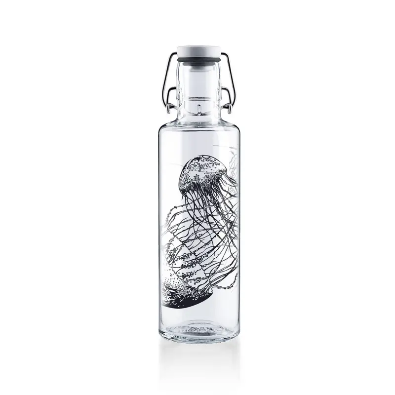 soulbottles 0,6l Glastrinkflasche "Jellyfish in the Bottle"