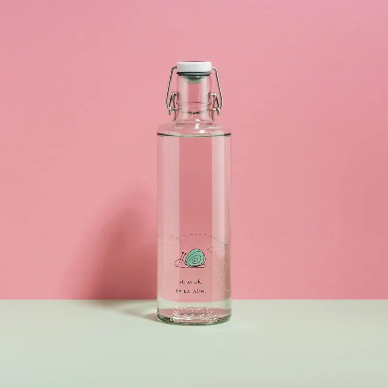 soulbottles 1l Glastrinkflasche "Ok to be slow"