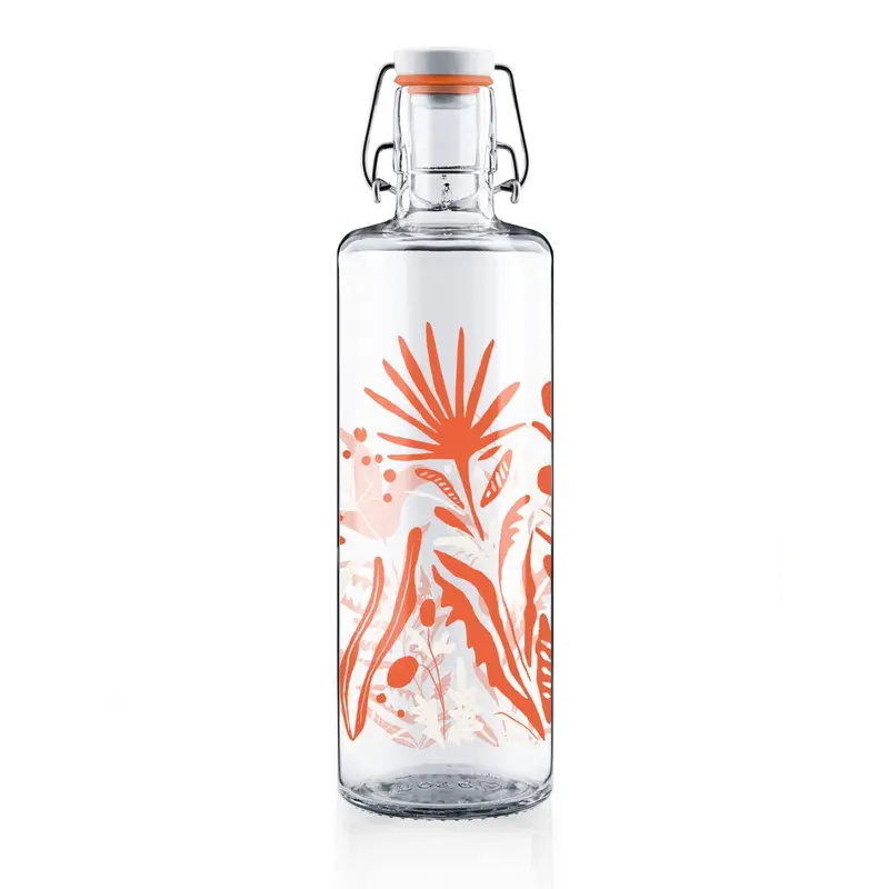 soulbottles 1l Glastrinkflasche "Wildblumen"