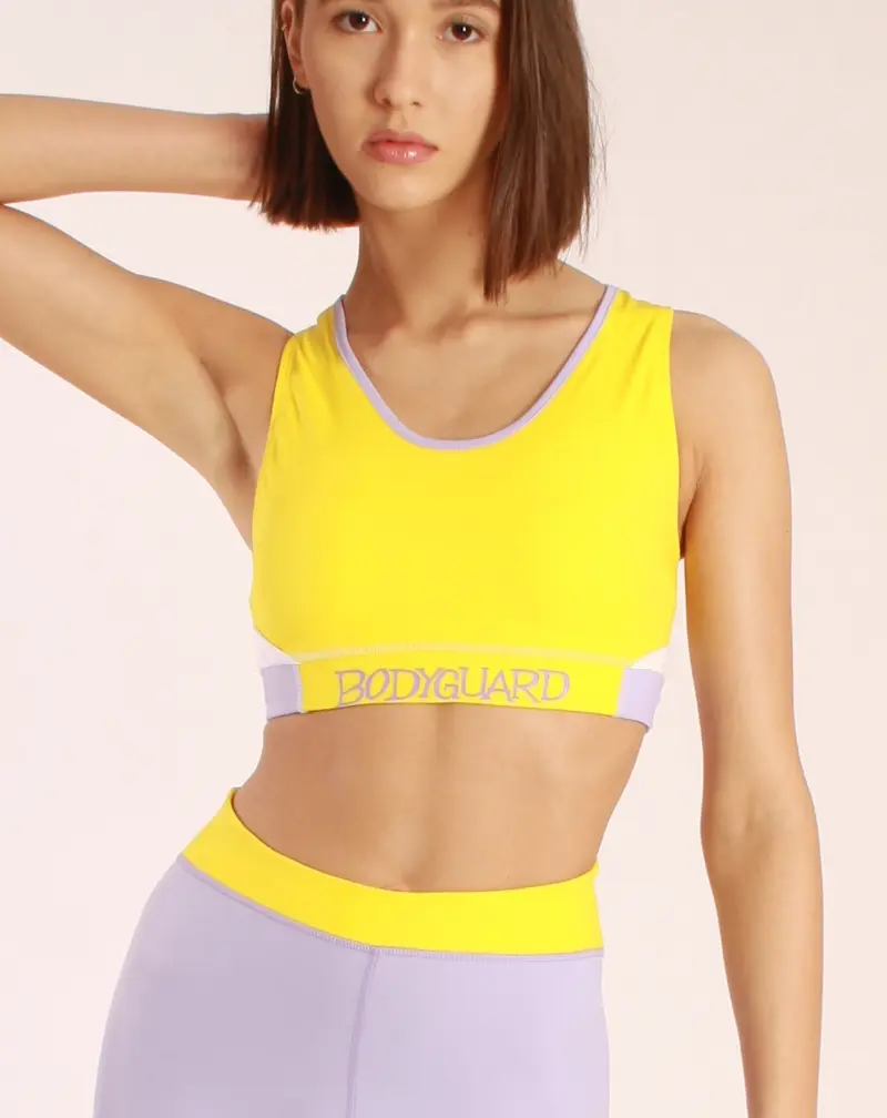 Sports Bra Eyemouth – Yellow | Mittlerer Halt | Recyceltes ECONYL®