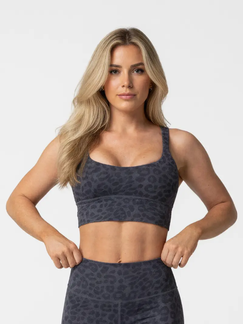 Sports Bra Leopard Dark Blue