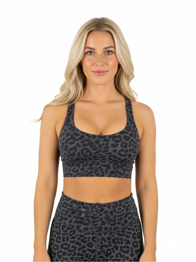 Sports Bra Leopard Gray