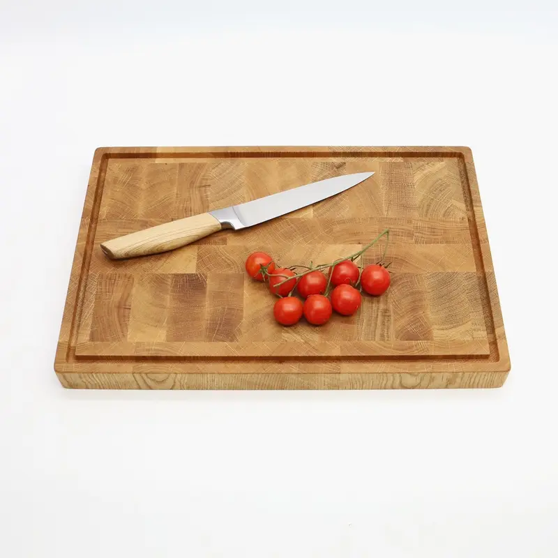 Stirnholz Schneidebrett Grano Eiche – 41 × 28 cm, handgefertigt