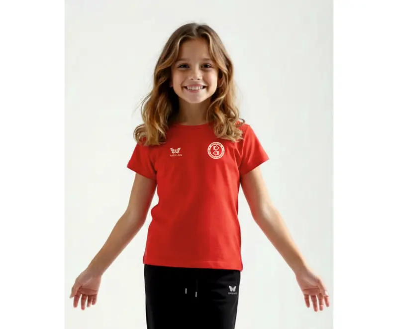T-SHIRT RUNDHALS  MÄDCHEN, ROT