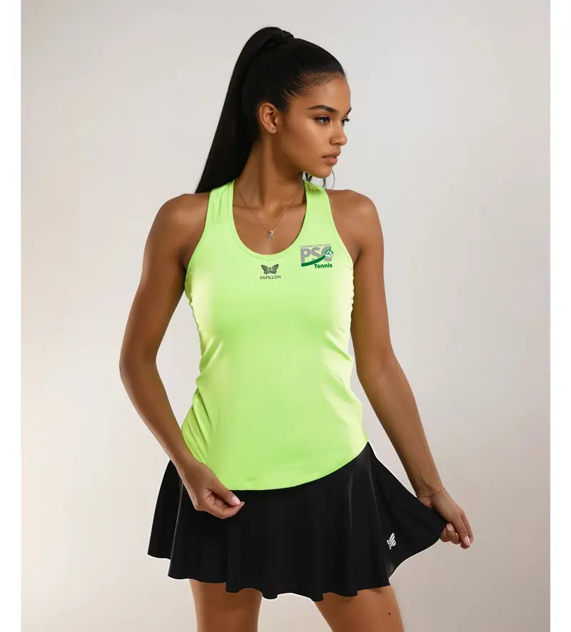 TANKTOP V-AUSSCHNITT DAMEN, NEON-GRÜN