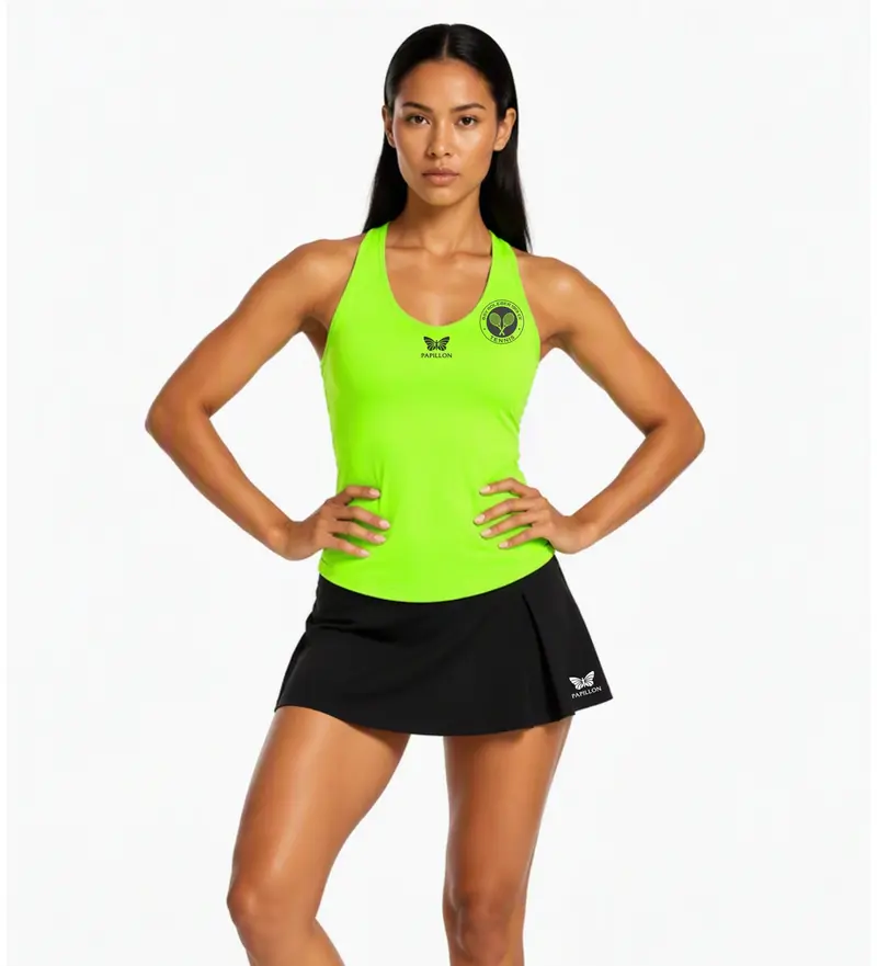 TANKTOP V-AUSSCHNITT DAMEN, NEON-GRÜN