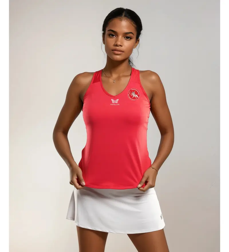 TANKTOP V-AUSSCHNITT DAMEN, ROT