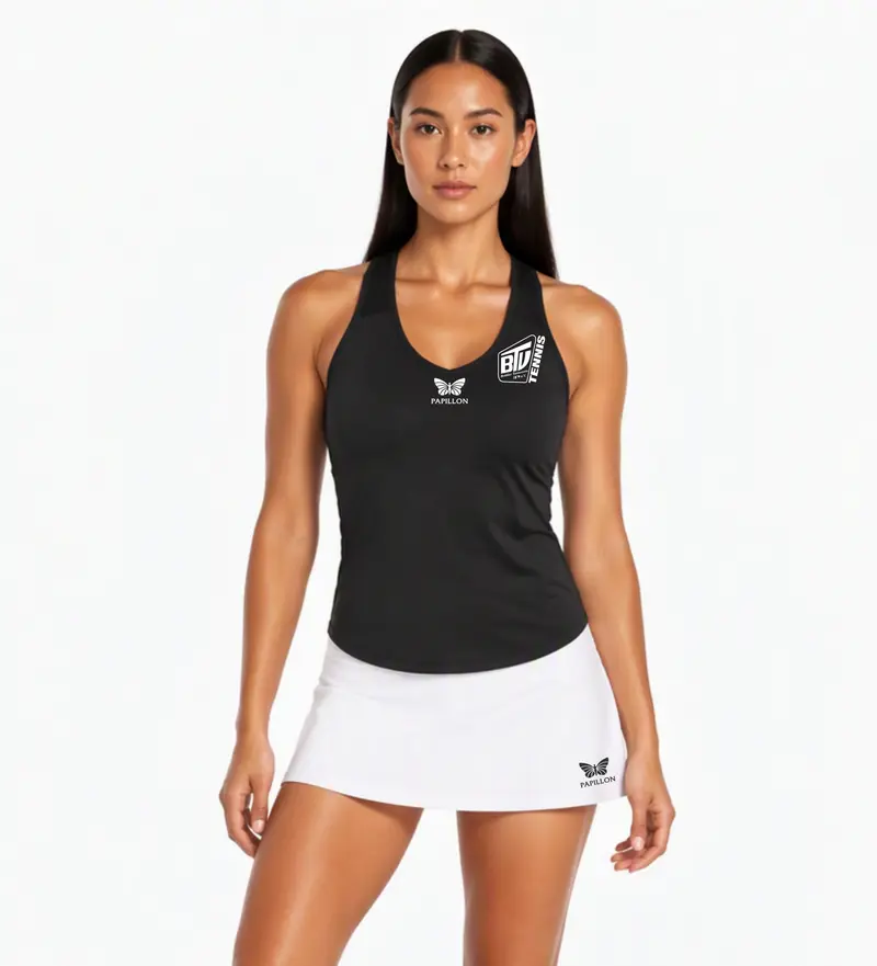 TANKTOP V-AUSSCHNITT DAMEN, SCHWARZ