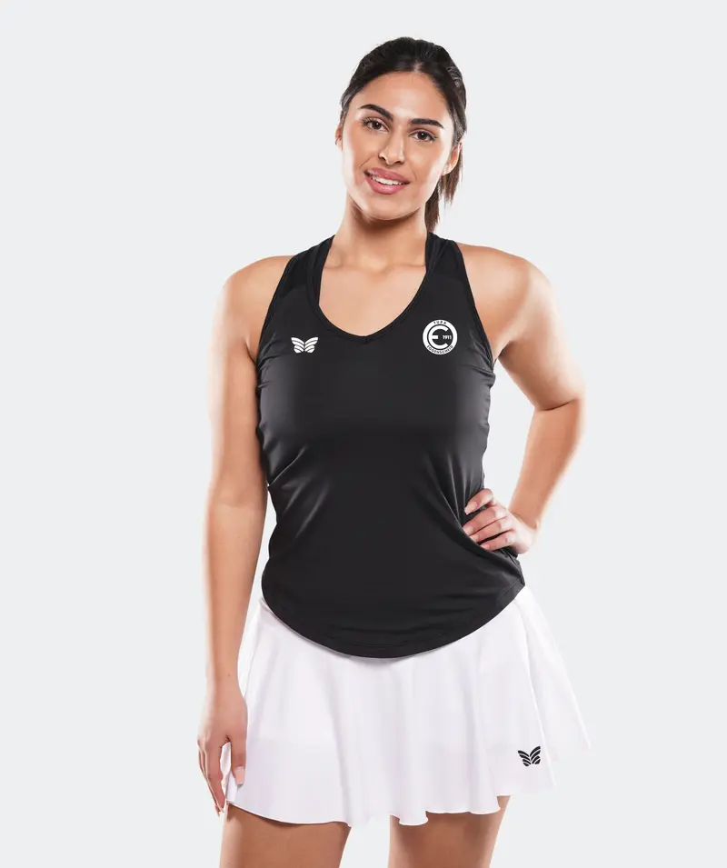 TANKTOP V-AUSSCHNITT DAMEN, SCHWARZ