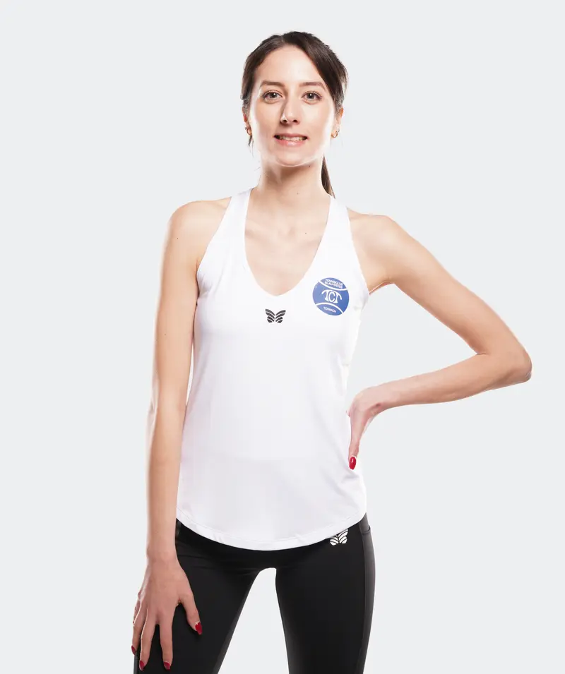 TANKTOP V-AUSSCHNITT DAMEN, WEIß