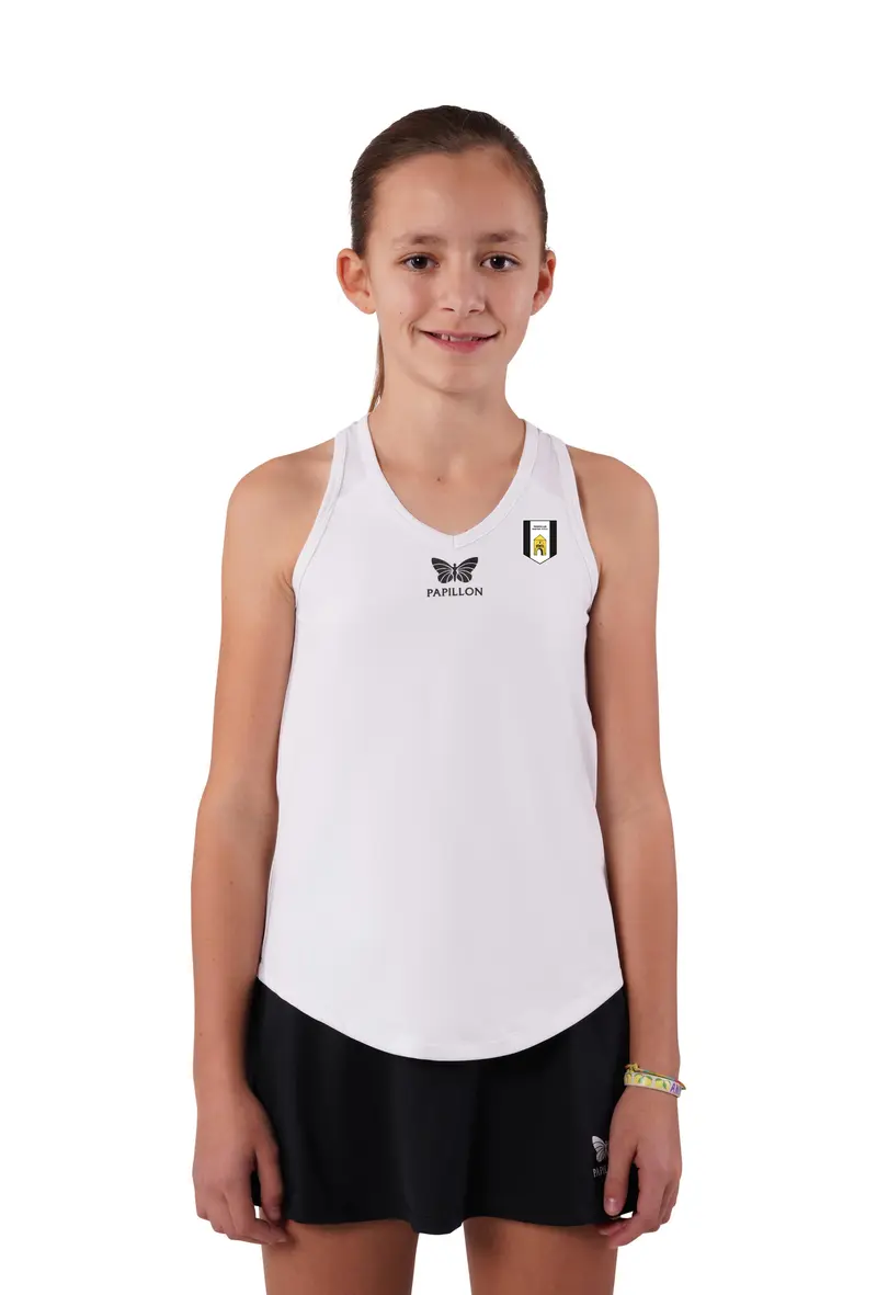 TANKTOP V-AUSSCHNITT MÄDCHEN, WEIß