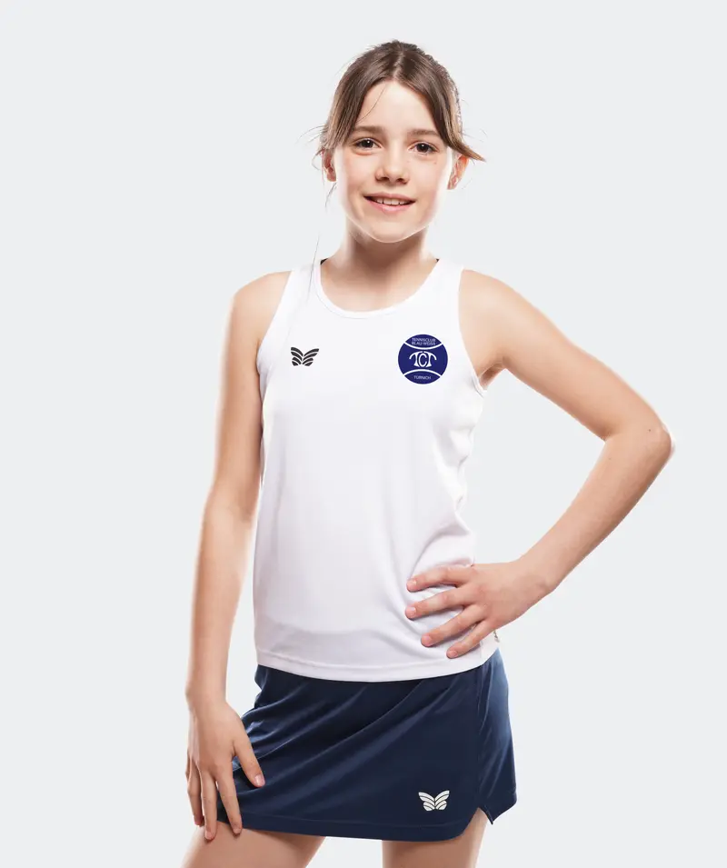 TANKTOP V-AUSSCHNITT MÄDCHEN, WEIß