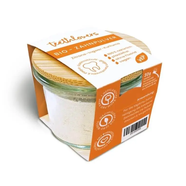 teethlovers Bio-Zahnpulver Zitrone-Ingwer-Kurkuma