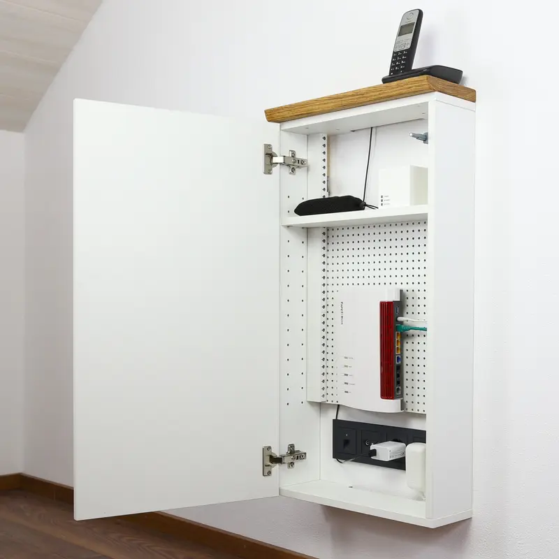 Telefonschrank Routerschrank LOLE HomeBase LP – Woodkopf Kabelmanagement