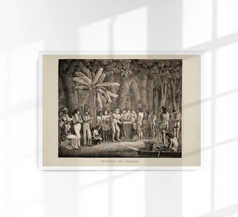 The Drinkfest of Coroados Tribe Anthropology Vintage Poster – Kunstdruck Berlin
