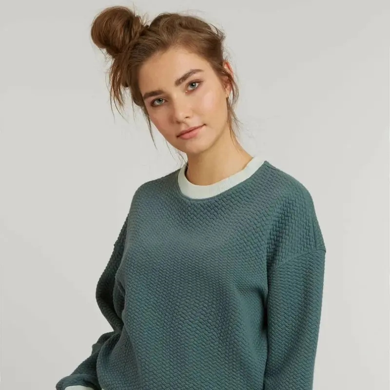 ThokkThokk Damen Pullover "Structured" - Fir Tree
