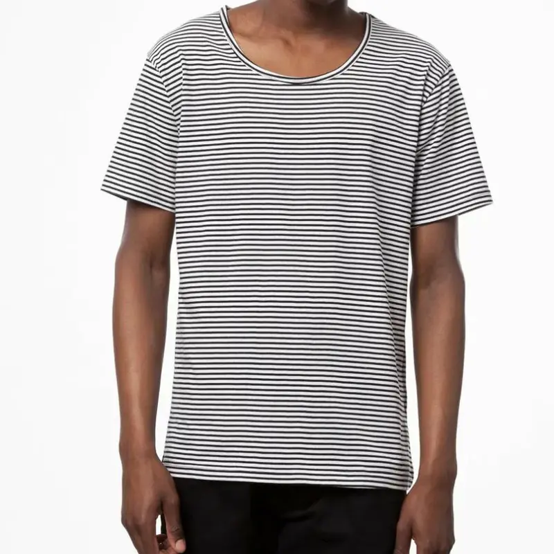 ThokkThokk Herren Wide Neck T-Shirt - Stripes
