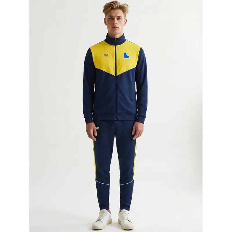 TRAININGSANZUG HERREN, BLAU-GELB