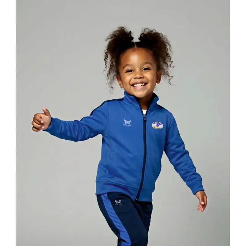 TRAININGSJACKE MÄDCHEN, BLAU-NAVY