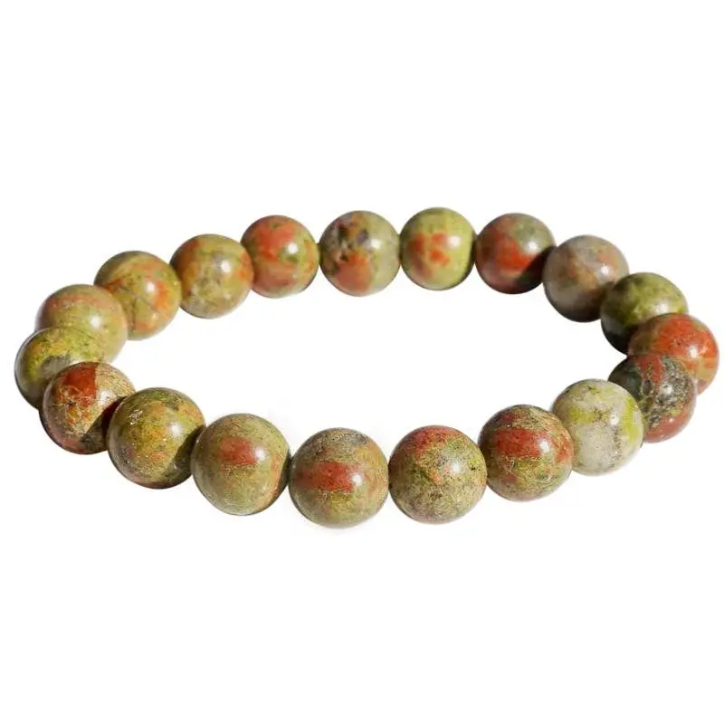 Unakite Perlenarmband, 10 mm – Extra Qualität