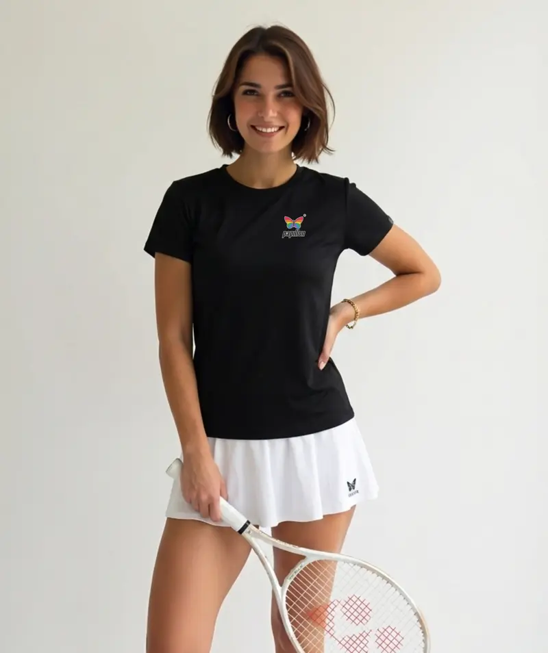 VINTAGE T-SHIRT RUNDHALS DAMEN, SCHWARZ
