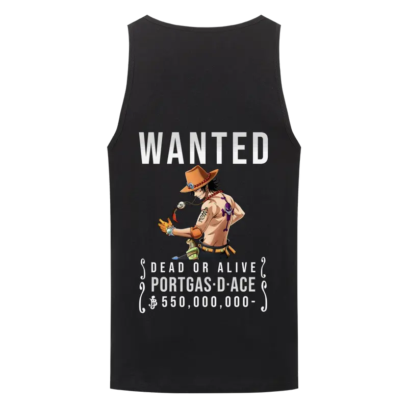 WANTED ACE HERREN TANK TOP (BACKPRINT)