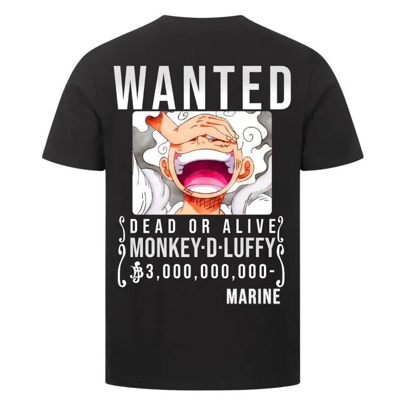 WANTED LUFFY PREMIUM SHIRT (BACKPRINT)