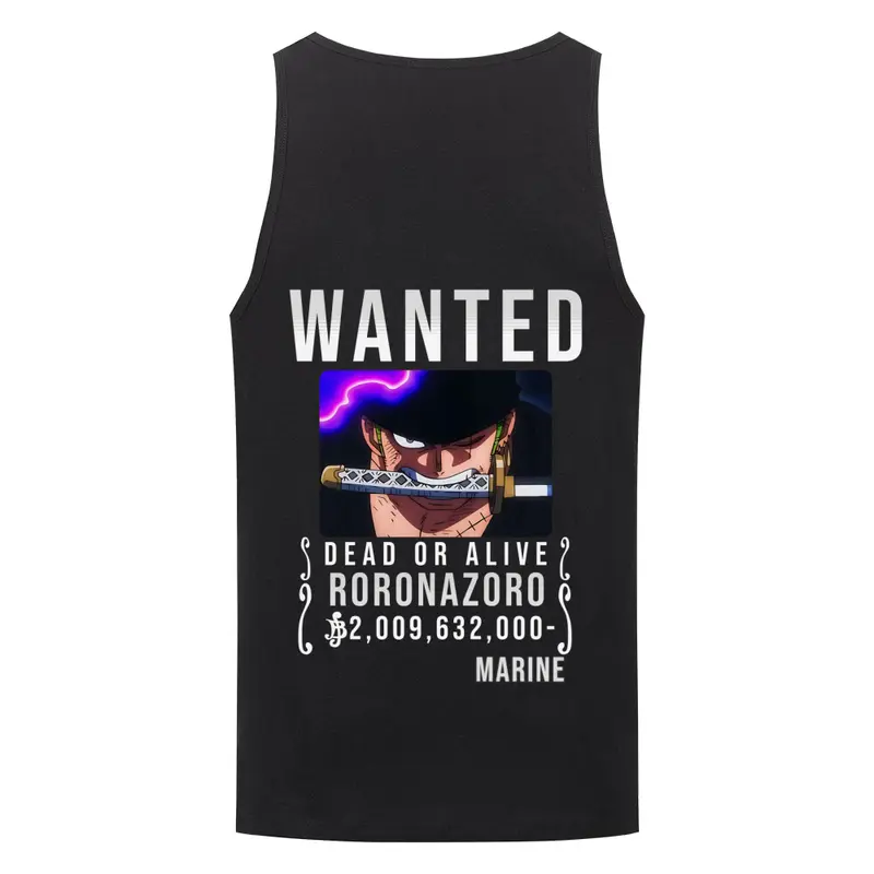 WANTED ZORO HERREN TANK TOP (BACKPRINT)