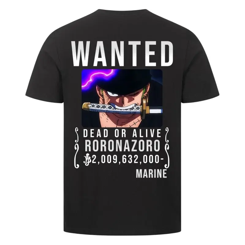 WANTED ZORO PREMIUM SHIRT (BACKPRINT)
