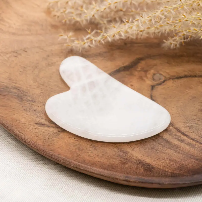 Weißer Quarz Gua Sha