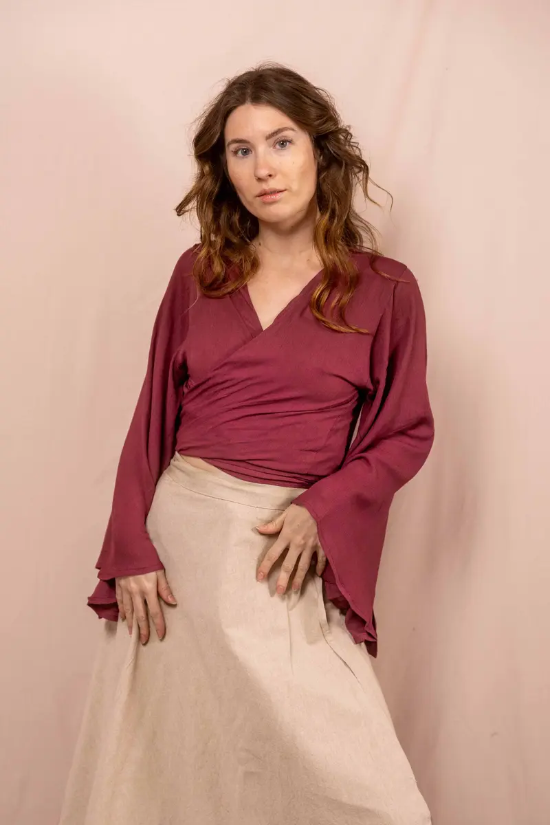 Wickelbluse BELLA in BERRY