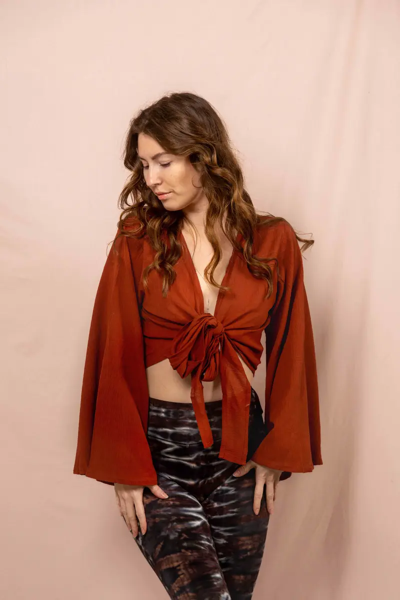 Wickelbluse BELLA in ROST