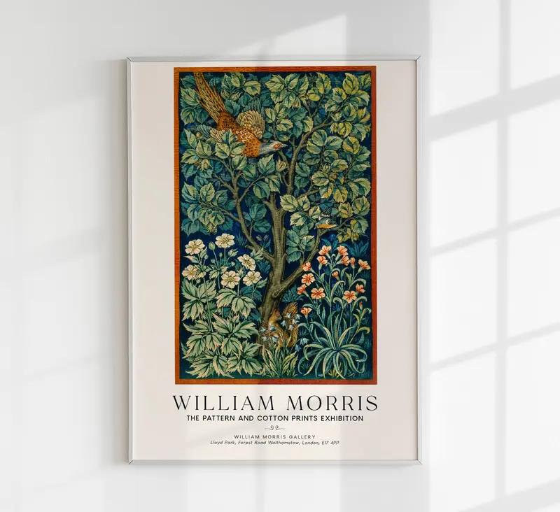 William Morris Peacock Pheasant Art Exhibition Poster – Handgedruckt Berlin